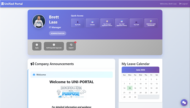 Employee Dashboard - Uniportal Module
